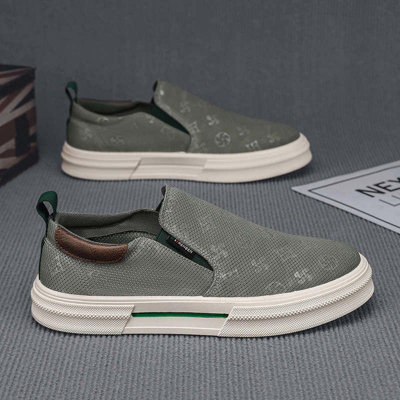 Vīriešu zemā profila ikdienas kurpes ar elpojošu auduma augšpusi, šņorēm, apaļš purns, gumijas zole