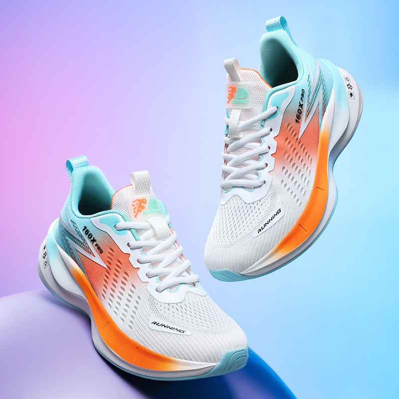 Pantofi de alergare cu partea superioară din plasă respirabilă, talpă intermediară amortizatoare, antiderapant, închidere cu șireturi