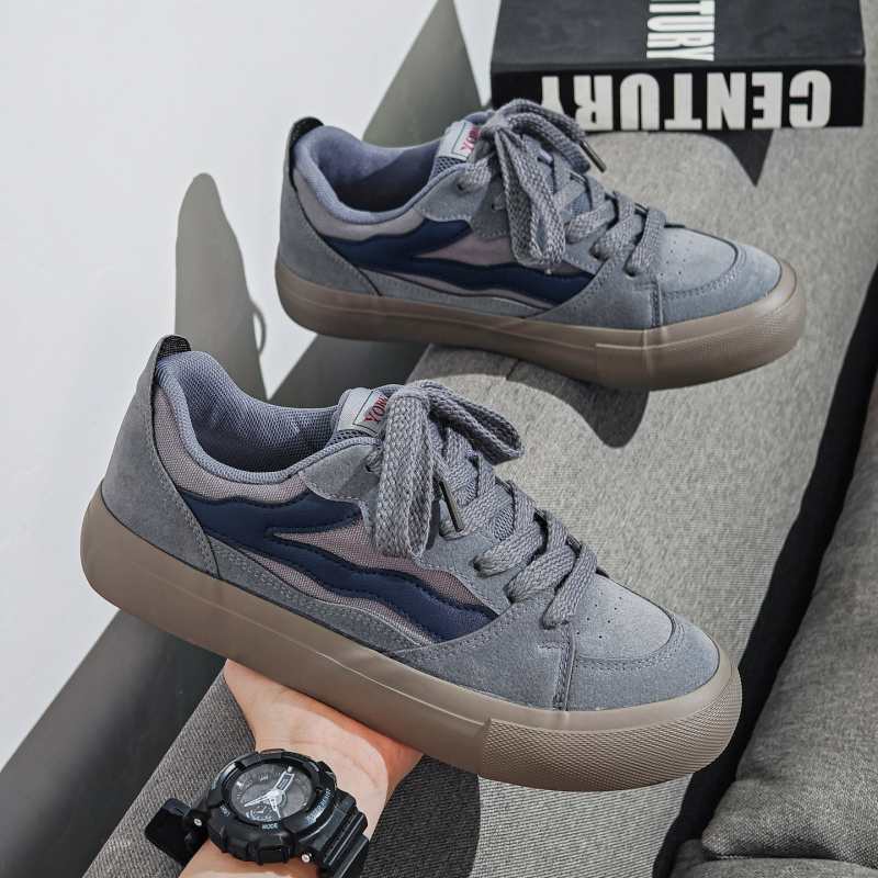 Vīriešu elpojošas kanvas kedas - augšdaļa no sajauktiem materiāliem, šņorējamas, EVA iekšējā, gumijas zole