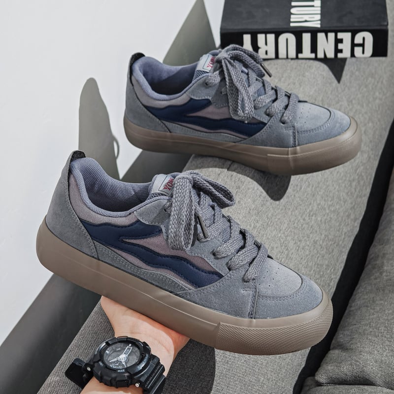 Vīriešu elpojošas kanvas kedas - augšdaļa no sajauktiem materiāliem, šņorējamas, EVA iekšējā, gumijas zole