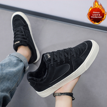 Ziemas universālās velūra sneakers – šņorēšana, zems augstums, apaļa purngala, kokvilnas odere, gumijas zole