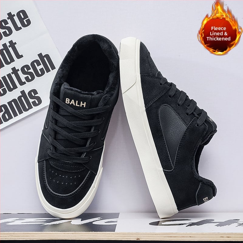 Ziemas universālās velūra sneakers – šņorēšana, zems augstums, apaļa purngala, kokvilnas odere, gumijas zole