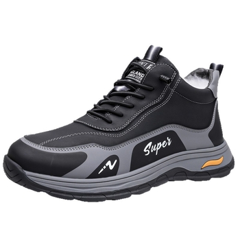 Vīriešu ziemas čības iekšējās čības ar bieza fleece odere, superfiber augšdaļa, gumijas zole, pretslīdošas, siltas, triecienu absorbēšana