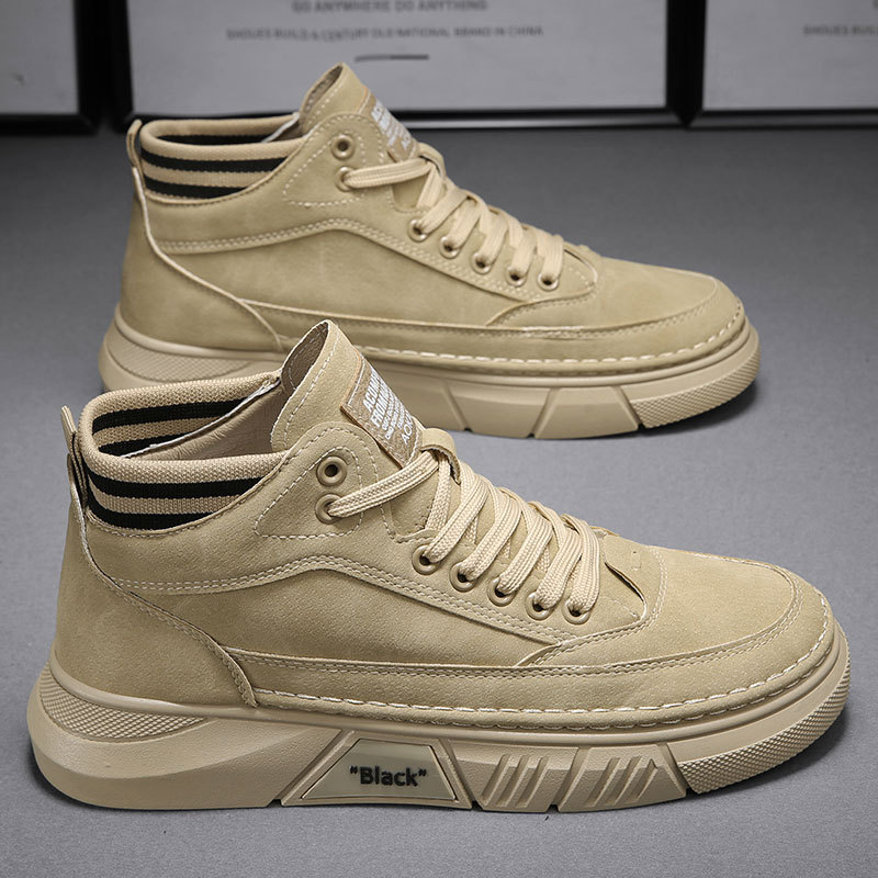 Augstās skeita kurpes ikdienas lietošanai: PU ādas augšdaļa, gumijas zole, šņorēšana, zems papēdis (1–3 cm), pretnoslīdēšana un izturīgas