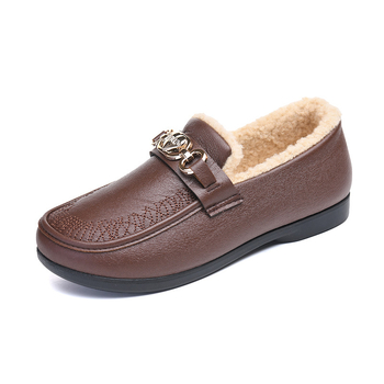 Ženske zimske pamučne cipele, Slip-On, okrugla nosnica, umjetna krzna podstava, gumeni potplat