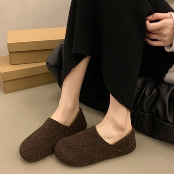 Velúr felsővel és pamut béléses női mules, slip-on, műanyag talp, lapos sarok 0–1 cm