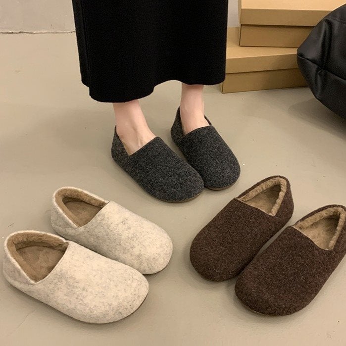 Velúr felsővel és pamut béléses női mules, slip-on, műanyag talp, lapos sarok 0–1 cm