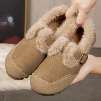 Ženske mokasine od mikrovlakana za zimu – zaobljeni vrh, niski potpetica 1–3 cm, unutarnji od umjetne krzna, spojna potplata