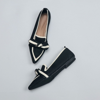 Doudou cipele, špičat nos, pletene gornjište, gumena potplata, niska potpetica