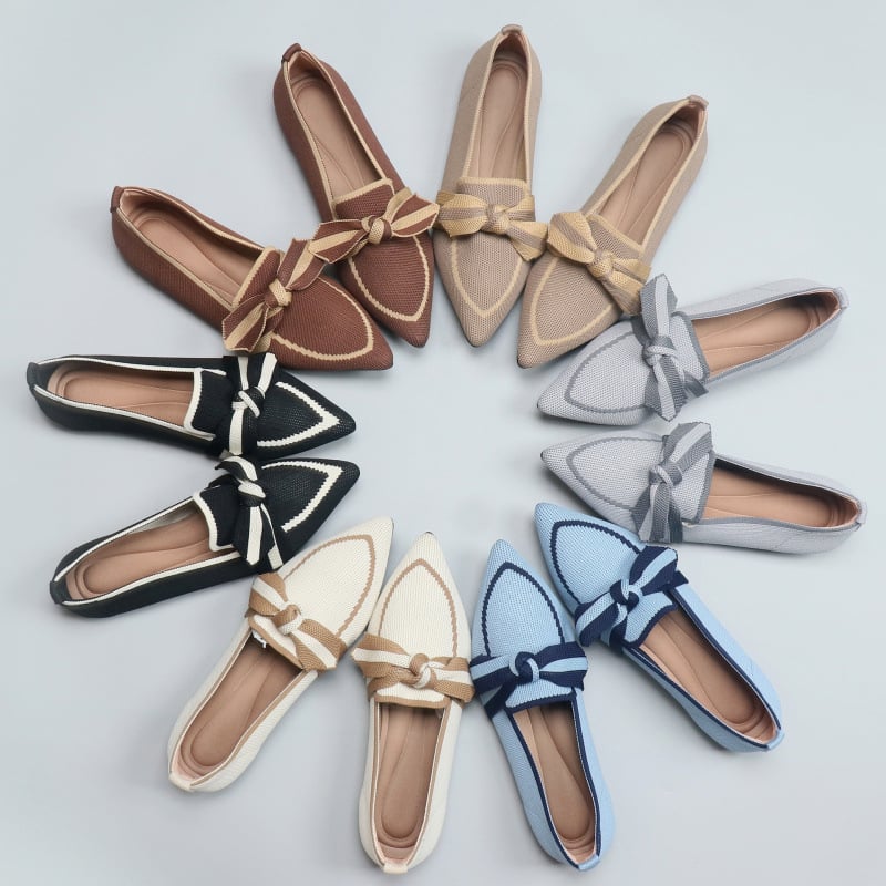 Doudou cipele, špičat nos, pletene gornjište, gumena potplata, niska potpetica