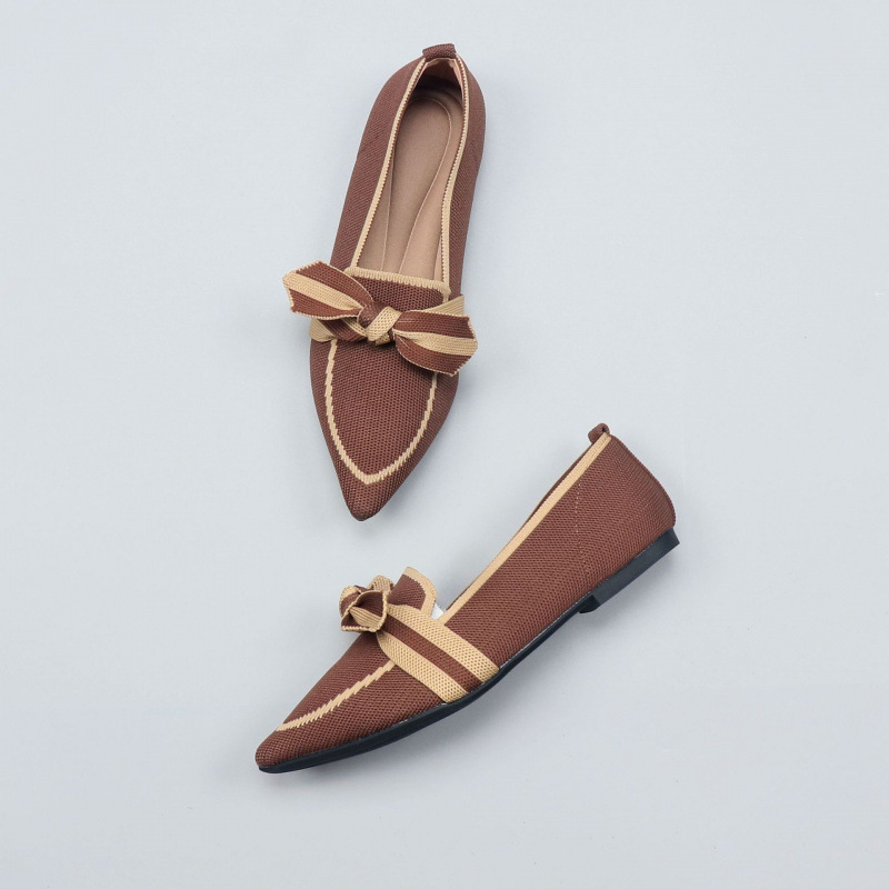 Doudou cipele, špičat nos, pletene gornjište, gumena potplata, niska potpetica