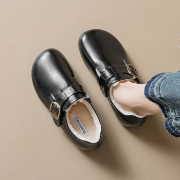 Power girl Ženske zimske cipele s umjetnim krznom u unutrašnjosti, debeli potplat, gornji dio od super vlakna, zatvaranje kopčom