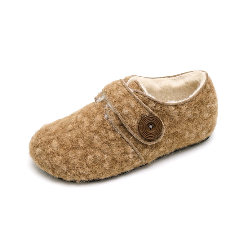 Power Girl γυναικείες Slip-On από σουέντ, χειμερινά παπούτια με επένδυση γούνας, χαμηλό προφίλ, καουτσούκ σόλα