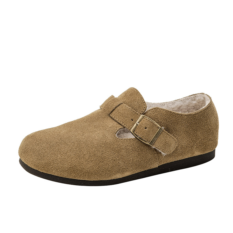 Ženske retro mokasice s povišenom visinom, gornji dio od teleće kože, niski potpetica, gumeni đon, kopčanje s kopčom