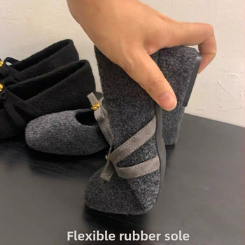 Moteriški Mary Jane bateliai su storiu kulnu ir kvadratine nosimi – zomšos viršus, dirbtiniais trumpais pūkais, žemas apdailos, guminė padas, žieminė šiluma