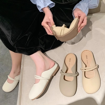 Ženske bean shoes, korejskog stila, okrugli vrh, PU gornji dio, niska peta 1–3 cm, gumeni potplat