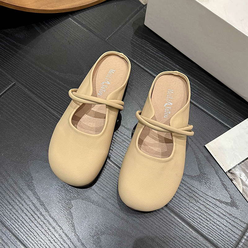 Ženske bean shoes, korejskog stila, okrugli vrh, PU gornji dio, niska peta 1–3 cm, gumeni potplat