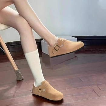 Moteriški medvilniniai batai – žiema, žemas viršus, apvalus nosis, Frosted viršus, dirbtinis trumpas pūkas pamušalas