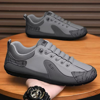 Mocasini bărbați din PU - Slip-on cu bandă elastică, căptușeală textilă respirabilă, talpă PVC, pentru purtare zilnică, talpă joasă