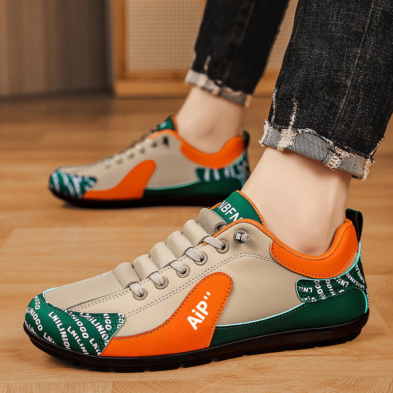 Mocasini bărbați din PU - Slip-on cu bandă elastică, căptușeală textilă respirabilă, talpă PVC, pentru purtare zilnică, talpă joasă