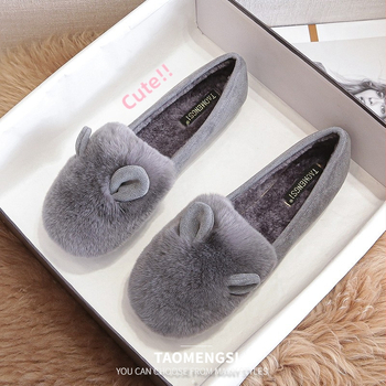 Moterų žieminiai medvilniniai batai su dirbtine vilna, žemas viršus, apvali nosis, plokščias pada, viršutinė medžiaga: superpluoštas