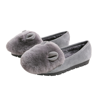 Moterų žieminiai medvilniniai batai su dirbtine vilna, žemas viršus, apvali nosis, plokščias pada, viršutinė medžiaga: superpluoštas