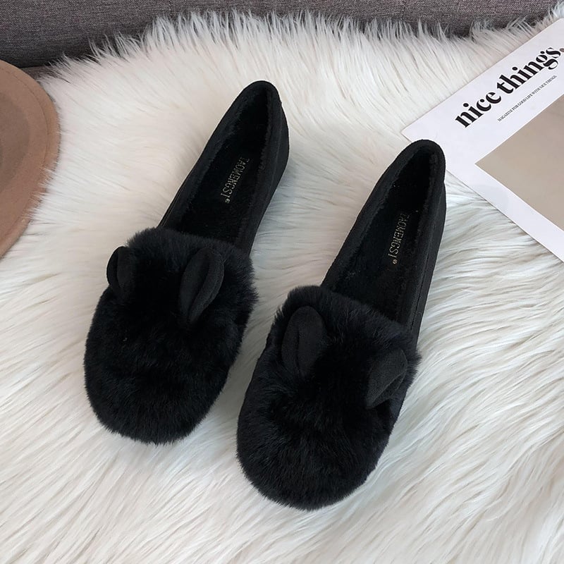 Moterų žieminiai medvilniniai batai su dirbtine vilna, žemas viršus, apvali nosis, plokščias pada, viršutinė medžiaga: superpluoštas