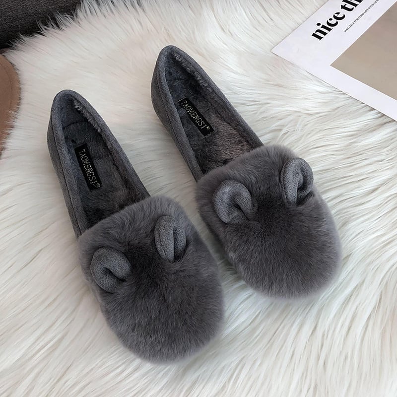 Moterų žieminiai medvilniniai batai su dirbtine vilna, žemas viršus, apvali nosis, plokščias pada, viršutinė medžiaga: superpluoštas