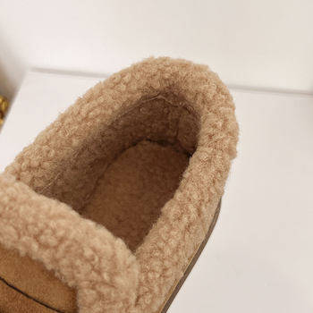 Moteriški medvilniniai batai su velūro viršutine dalimi, stora pada, apvali nosis, PVC pada