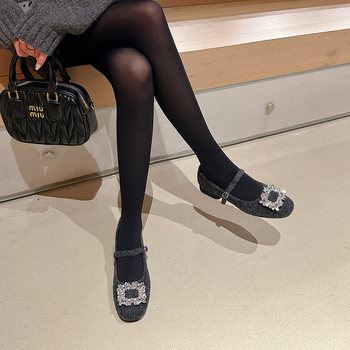 Дамски обувки Мери Джейн: кръгъл нос, нисък ток 1–3 см, горна част от супер фибър, гумирана подметка