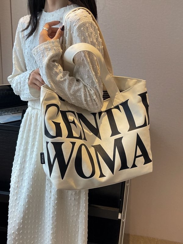 Platnena tote torba – vodoravni kvadratni oblik, zatvarač za otvaranje, unutarnja pretinica sa zatvaračem