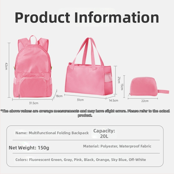 Volditav seljakott välispordiks – unisex, PVC, maht alla 20 l, vaba aja reisimiseks, kaheotstarbeline kasutus