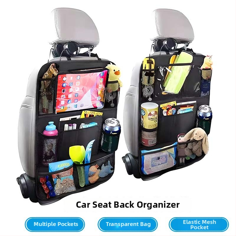 Automobilio galinės sėdynės laikymo krepšys, atsparus vandeniui, sulankstomas, kabinamas organizatorius, iš Oxford audinio, logotipo spausdinimas įmanomas