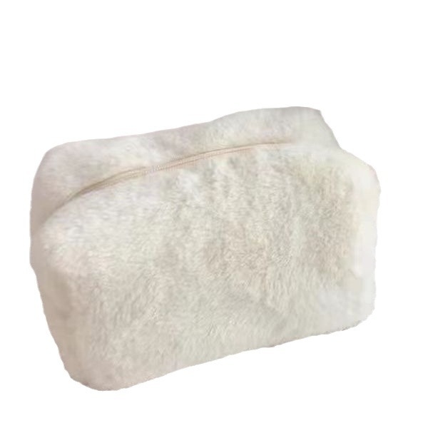 Pliušinis pieštukų ir kosmetikos krepšys su sintetinės odos įdėklu, namų saugojimui, žiemos 2024 kolekcija