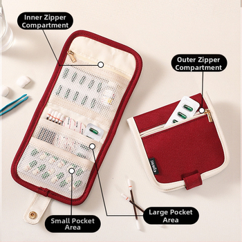 Meditsiinikomplekt, kuubikujulise kujuga, Oxfordi kangas, veekindel, reisidele ja meigitarvete korraldamiseks