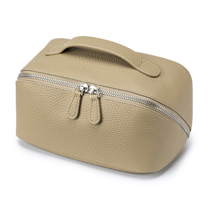 Kosmetinė ir kelioninė saugykla iš pirmojo sluoksnio karvės odos, nešiojama, miesto minimalistinis stilius, pamušalas poliesteris–medvilna