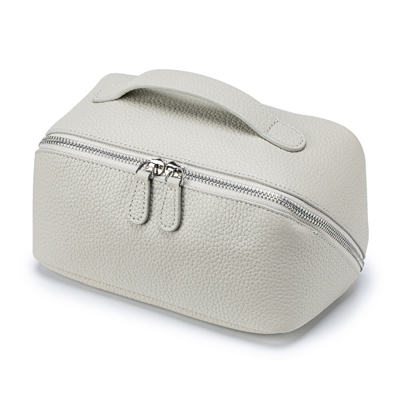 Kosmetinė ir kelioninė saugykla iš pirmojo sluoksnio karvės odos, nešiojama, miesto minimalistinis stilius, pamušalas poliesteris–medvilna