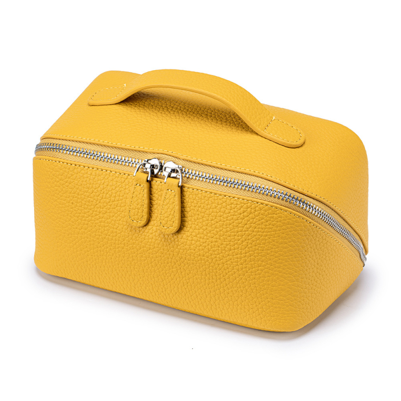 Kosmetinė ir kelioninė saugykla iš pirmojo sluoksnio karvės odos, nešiojama, miesto minimalistinis stilius, pamušalas poliesteris–medvilna