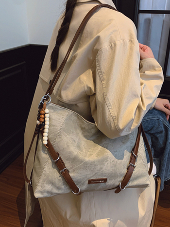 PU medžiagos moterų Tote rankinė, didelė talpa, miesto paprastas stilius, horizontali kvadrato forma, užsegimas užtrauktuku, poliesterio pamušalas, vidinė kišenė patch