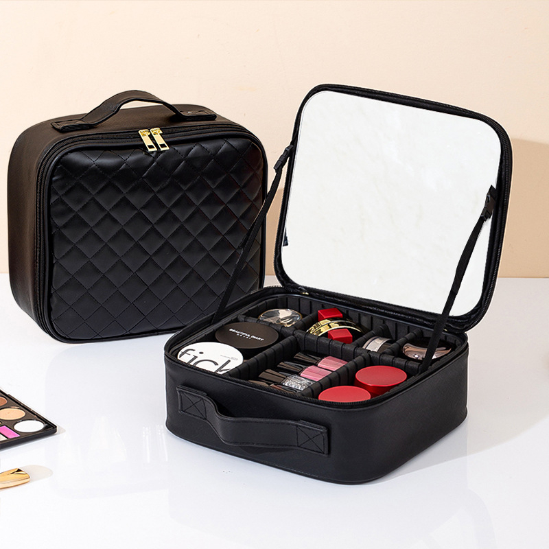 Θήκη καλλυντικών με LED φωτισμό και καθρέφτη, μεγάλη χωρητικότητα, θύρα USB, αδιάβροχη