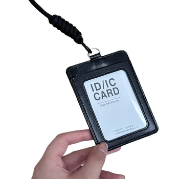 Držač kartica u Miu stilu s kaišem | kožni, moderan minimalistički stil, za radne iskaznice, pristupne kartice, službene iskaznice, kampus kartice i kartice za obrok