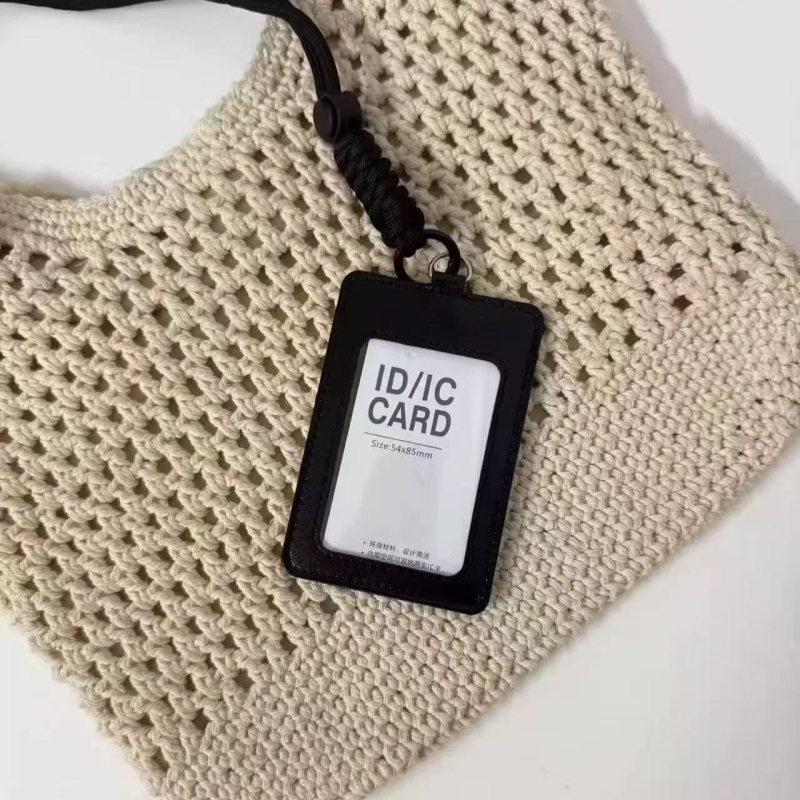 Držač kartica u Miu stilu s kaišem | kožni, moderan minimalistički stil, za radne iskaznice, pristupne kartice, službene iskaznice, kampus kartice i kartice za obrok