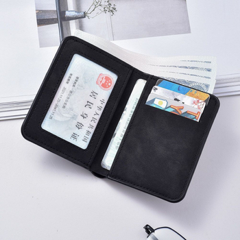Ανδρική υπερλεπτή θήκη καρτών από συνθετικό δέρμα, με θήκη για άδεια οδήγησης και πολλαπλές θέσεις καρτών, αντι-μαγνητική προστασία