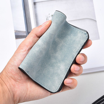 Ανδρική υπερλεπτή θήκη καρτών από συνθετικό δέρμα, με θήκη για άδεια οδήγησης και πολλαπλές θέσεις καρτών, αντι-μαγνητική προστασία