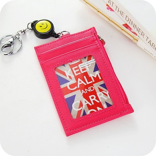 Θήκη καρτών PU δέρματος με μεγάλη χωρητικότητα, επεκτειόμενη κάρτα λεωφορείου, θήκη νομισμάτων με φερμουάρ, αλυσίδα κλειδιών