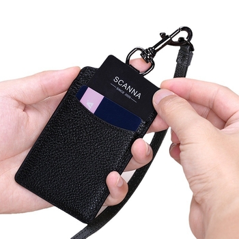 Θήκη Καρτών από Γνήσιο Δέρμα – Μοντέρνο Μίνιμαλ Στυλ, Ανάγλυφη Υφή, Με Λουράκι