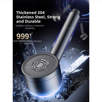 304 roostevabast terasest dušipea pressuriseeritud temperatuuri kontrolliga – ümmargune kuju, elektroplaaditud viimistlus, purunemiskindel