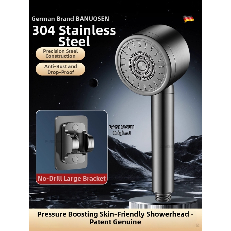 304 roostevabast terasest dušipea pressuriseeritud temperatuuri kontrolliga – ümmargune kuju, elektroplaaditud viimistlus, purunemiskindel