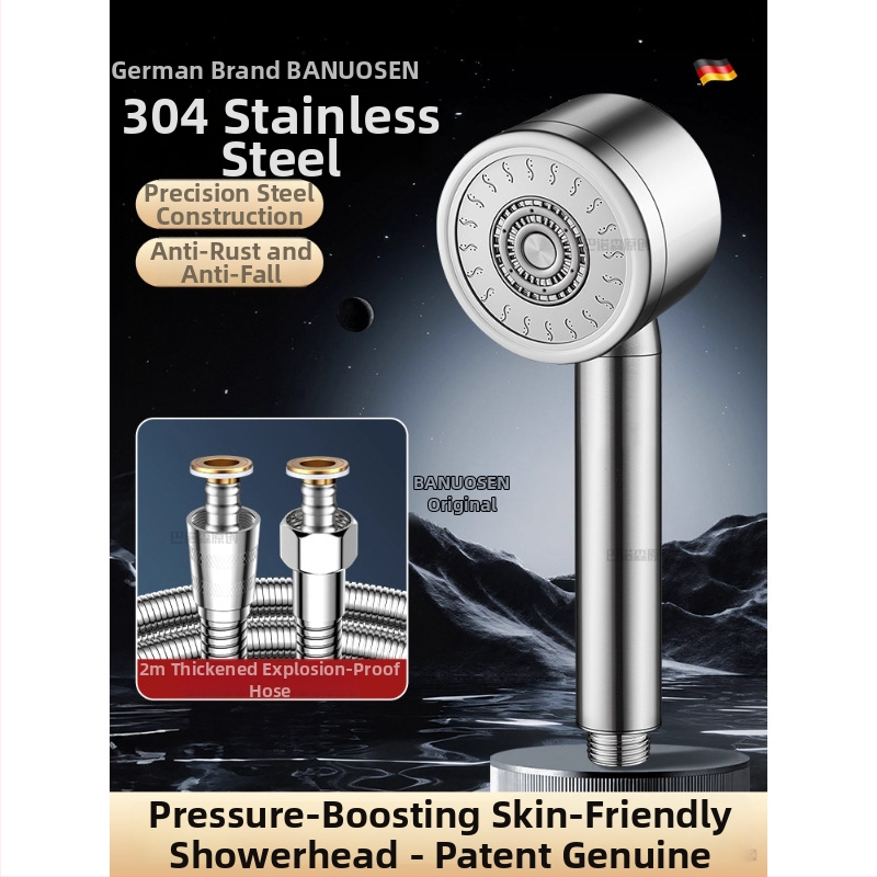 304 roostevabast terasest dušipea pressuriseeritud temperatuuri kontrolliga – ümmargune kuju, elektroplaaditud viimistlus, purunemiskindel