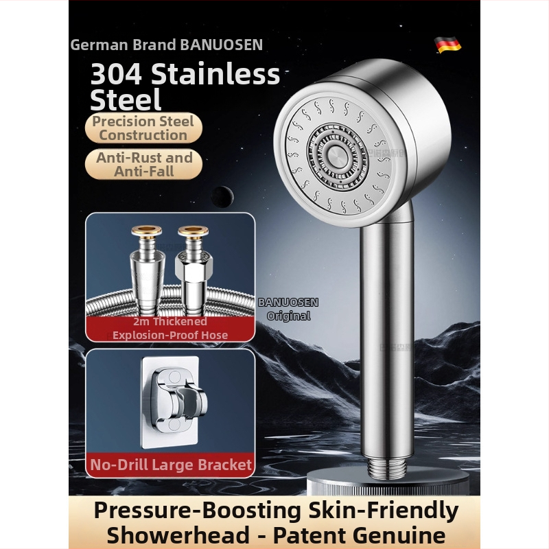 304 roostevabast terasest dušipea pressuriseeritud temperatuuri kontrolliga – ümmargune kuju, elektroplaaditud viimistlus, purunemiskindel